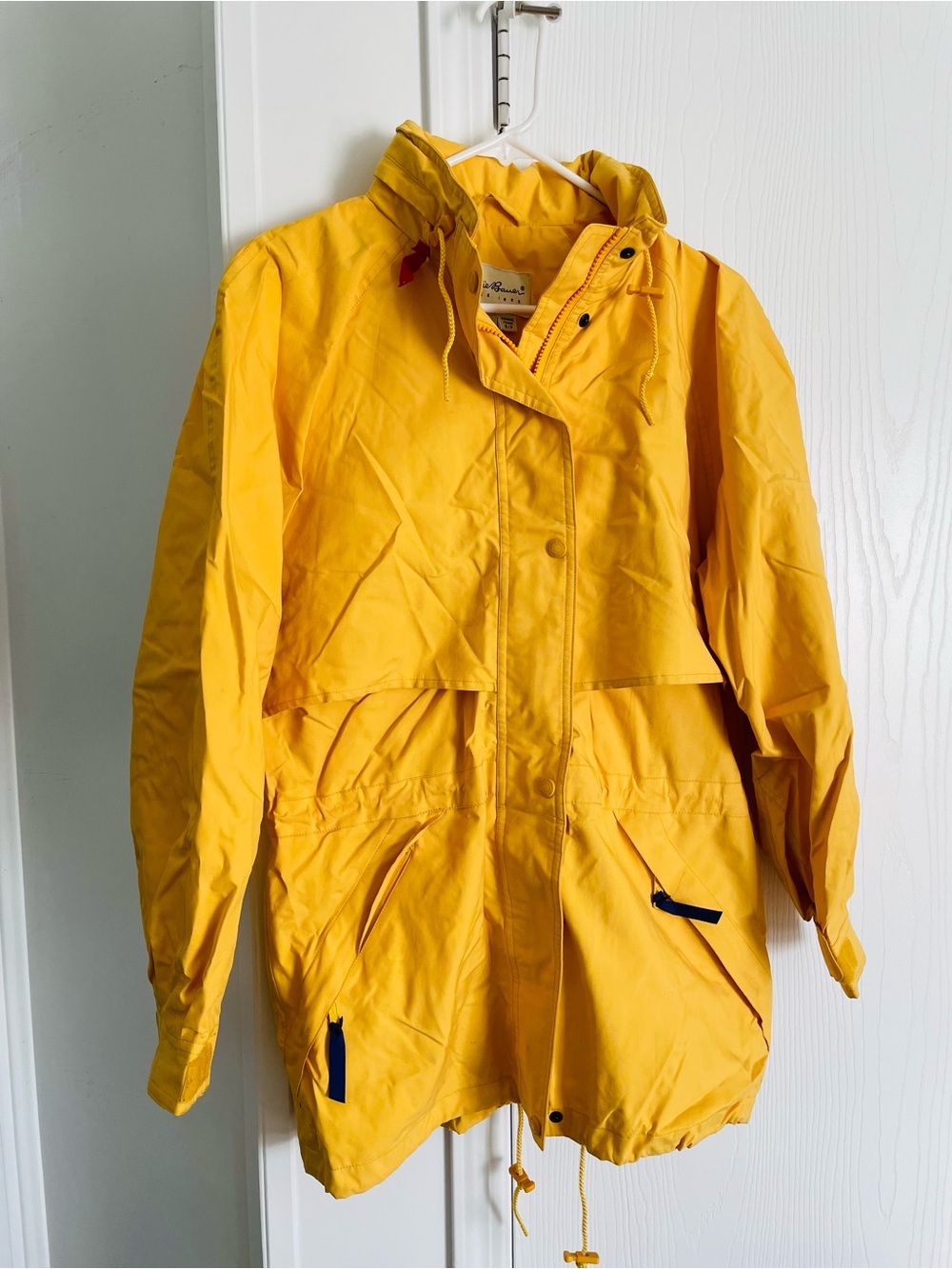 Eddie Bauer Yellow Hooded Raincoat
